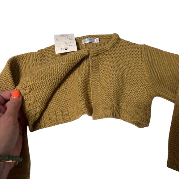 NWT Spanish Nezo dark tan knit cardigan size 24 months - Picture 3 of 7